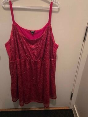 torrid Red Sequin Midi Dress with Adjustable Straps